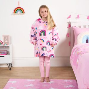 OHS Women's Rainbow Hoodie Oversized Wearable Throw Sherpa Fleece Giant Warm Soft Blanket in Pink Pink One Size OHS Women's Rainbow Hoodie Oversized Wearable Throw Sherpa Fleece Giant Warm Soft Blanket in Pink Pink One Size