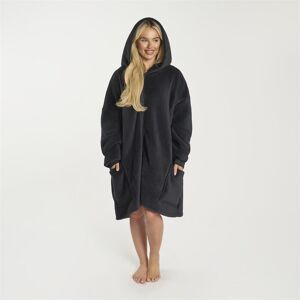 OHS Women's Zip Up Oversized Sherpa Fleece Hoodie Blanket in Black Black One Size OHS Women's Zip Up Oversized Sherpa Fleece Hoodie Blanket in Black Black One Size