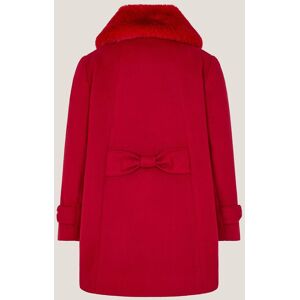 Monsoon Girl's Faux Fur Collar Bow Coat Red Size: 12-13 Years Red 12-13 Years Monsoon Girl's Faux Fur Collar Bow Coat Red Size: 12-13 Years Red 12-13 Years