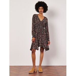 Apricot Women's Ditsy Floral Smocked Mini Dress in Black Size: 12 Black 12 Apricot Women's Ditsy Floral Smocked Mini Dress in Black Size: 12 Black 12