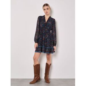 Apricot Women's Paisley Ruffle Mini Dress in Navy Size: 10 Navy 10 Apricot Women's Paisley Ruffle Mini Dress in Navy Size: 10 Navy 10