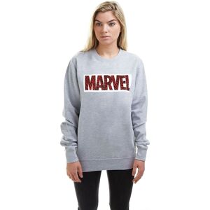 Marvel Women's Zebra Logo Cotton Sweatshirt in Grey Size: Small Grey S Marvel Women's Zebra Logo Cotton Sweatshirt in Grey Size: Small Grey S