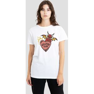 Stranger Things Women's Hellfire Club Heart T-Shirt, White Size: Medium White M Stranger Things Women's Hellfire Club Heart T-Shirt, White Size: Medium White M