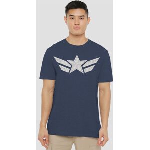 Marvel Captain America Brave New World Star T-Shirt, Heather Navy Size: Small Navy S Marvel Captain America Brave New World Star T-Shirt, Heather Navy Size: Small Navy S
