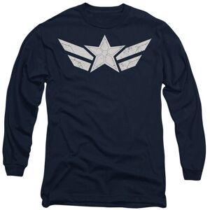 Marvel Captain America Brave New World Star Long Sleeve T-Shirt, Navy Size: XL Navy XL Marvel Captain America Brave New World Star Long Sleeve T-Shirt, Navy Size: XL Navy XL