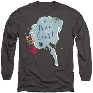 Disney Frozen True At Heart Elsa Silhouette Long Sleeve T-Shirt, Charcoal Size: Large Charcoal L Disney Frozen True At Heart Elsa Silhouette Long Sleeve T-Shirt, Charcoal Size: Large Charcoal L