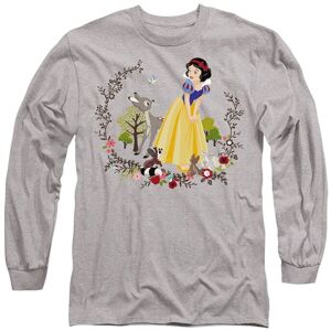 Disney Snow White & Her Forest Friends Long Sleeve T-Shirt, Athletic Heather in Light Grey Size: 2XL Light Grey 2XL Disney Snow White & Her Forest Friends Long Sleeve T-Shirt, Athletic Heather in Light Grey Size: 2XL Light Grey 2XL