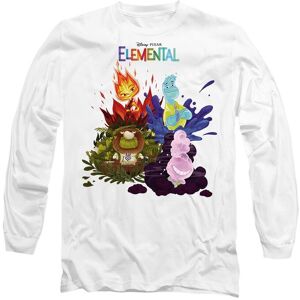 Disney Elemental Group Scene with Ember, Wade, Gale & Grouchwood Long Sleeve T-Shirt, White Size: Small White S Disney Elemental Group Scene with Ember, Wade, Gale & Grouchwood Long Sleeve T-Shirt, White Size: Small White S