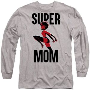 Disney The Incredibles Super Mom Long Sleeve T-Shirt, Athletic Heather in Light Grey Size: Small Light Grey S Disney The Incredibles Super Mom Long Sleeve T-Shirt, Athletic Heather in Light Grey Size: Small Light Grey S