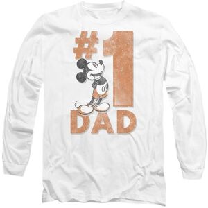 Disney Mickey Mouse Number 1 Dad Long Sleeve T-Shirt, White Size: XL White XL Disney Mickey Mouse Number 1 Dad Long Sleeve T-Shirt, White Size: XL White XL