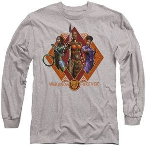 Marvel Black Panther: Wakanda Forever Shuri Okoye Nakia Long Sleeve T-Shirt, Athletic Heather in Light Grey Size: Small Light Grey S Marvel Black Panther: Wakanda Forever Shuri Okoye Nakia Long Sleeve T-Shirt, Athletic Heather in Light Grey Size: Small Light Grey S