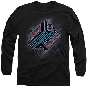 Marvel Black Panther: Wakanda Forever Angled Long Sleeve T-Shirt, Black Size: Large Black L Marvel Black Panther: Wakanda Forever Angled Long Sleeve T-Shirt, Black Size: Large Black L