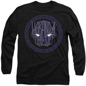 Marvel Black Panther: Wakanda Forever Text in Panther Icon Long Sleeve T-Shirt, Black Size: Small Black S Marvel Black Panther: Wakanda Forever Text in Panther Icon Long Sleeve T-Shirt, Black Size: Small Black S