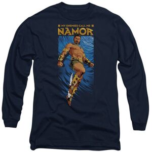 Marvel Black Panther: Wakanda Forever Enemies Call Me Namor Long Sleeve T-Shirt, Navy Size: Large Navy L Marvel Black Panther: Wakanda Forever Enemies Call Me Namor Long Sleeve T-Shirt, Navy Size: Large Navy L