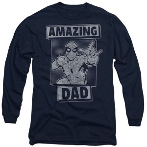 Marvel SpiderMan Father's Day Amazing Dad Mono Long Sleeve T-Shirt, Navy Size: Medium Navy M Marvel SpiderMan Father's Day Amazing Dad Mono Long Sleeve T-Shirt, Navy Size: Medium Navy M