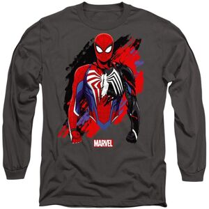 Marvel SpiderMan 2 Gamerverse Symbiote Long Sleeve T-Shirt, Charcoal Size: Medium Charcoal M Marvel SpiderMan 2 Gamerverse Symbiote Long Sleeve T-Shirt, Charcoal Size: Medium Charcoal M