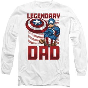 Marvel Captain America Legendary Dad America Long Sleeve T-Shirt, White Size: Small White S Marvel Captain America Legendary Dad America Long Sleeve T-Shirt, White Size: Small White S
