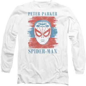 Marvel SpiderMan Peter Parker Stripes Long Sleeve T-Shirt, White Size: Small White S Marvel SpiderMan Peter Parker Stripes Long Sleeve T-Shirt, White Size: Small White S