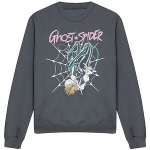 Marvel Spiderman Ghost Spider Neon Web Sweatshirt, Dark Heather in Dark Grey Size: Small Dark Grey S Marvel Spiderman Ghost Spider Neon Web Sweatshirt, Dark Heather in Dark Grey Size: Small Dark Grey S