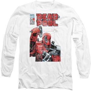 Marvel Deadpool Retro Comic Cover Long Sleeve T-Shirt, White Size: Large White L Marvel Deadpool Retro Comic Cover Long Sleeve T-Shirt, White Size: Large White L