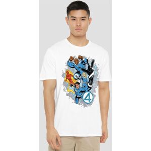Marvel Fantastic Four The First Family Together T-Shirt, White Size: 2XL White 2XL Marvel Fantastic Four The First Family Together T-Shirt, White Size: 2XL White 2XL