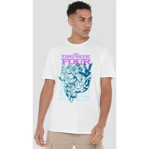 Marvel Fantastic Four Lineart Heroic First Family T-Shirt, White Size: Small White S Marvel Fantastic Four Lineart Heroic First Family T-Shirt, White Size: Small White S