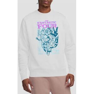 Marvel Fantastic Four Lineart Heroic First Family Sweatshirt, White Size: Large White L Marvel Fantastic Four Lineart Heroic First Family Sweatshirt, White Size: Large White L