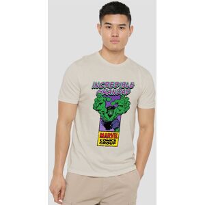 Marvel Comics Presents Corner Box Incredible Hulk Grandad T-Shirt, Natural in Beige Size: Large Beige L Marvel Comics Presents Corner Box Incredible Hulk Grandad T-Shirt, Natural in Beige Size: Large Beige L