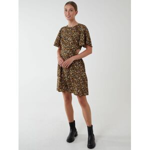 Blue Vanilla Women's Floral Print Crew Neck Dress in Black Size: 14 Black 14 Blue Vanilla Women's Floral Print Crew Neck Dress in Black Size: 14 Black 14