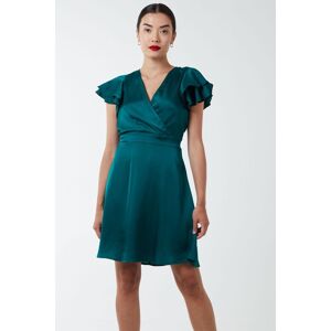 Blue Vanilla Women's Double Angel Sleeve Wrap Dress in Green Size: 8 Green 8 Blue Vanilla Women's Double Angel Sleeve Wrap Dress in Green Size: 8 Green 8