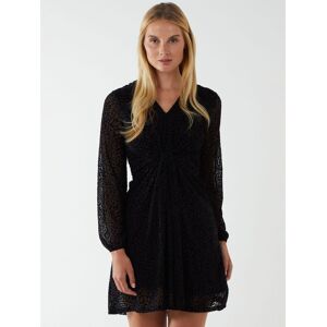 Blue Vanilla Women's Leopard Print Flocked Knot Front Dress in Black Size: 8 Black 8 Blue Vanilla Women's Leopard Print Flocked Knot Front Dress in Black Size: 8 Black 8