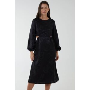 Blue Vanilla Women's Crew Neck Cut Out Midi Dress in Black Size: 10 Black 10 Blue Vanilla Women's Crew Neck Cut Out Midi Dress in Black Size: 10 Black 10