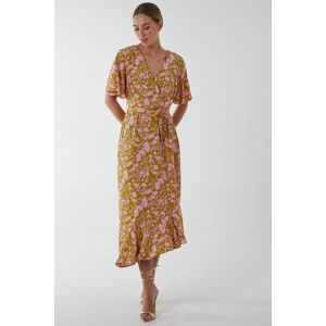 Blue Vanilla Men's Ruffle Wrap Midi Dress in Lime Size: 8 Lime 8 Blue Vanilla Men's Ruffle Wrap Midi Dress in Lime Size: 8 Lime 8