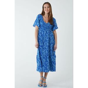 Blue Vanilla Women's Shirred Bust Midi Dress With Angel Sleeves in Blue Size: 8 Blue 8 Blue Vanilla Women's Shirred Bust Midi Dress With Angel Sleeves in Blue Size: 8 Blue 8