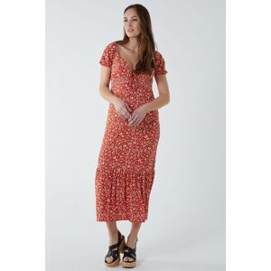 Blue Vanilla Women's Shirred Milkmaid Sweetheart Midi Dress in Orange Size: 8 Orange 8 Blue Vanilla Women's Shirred Milkmaid Sweetheart Midi Dress in Orange Size: 8 Orange 8