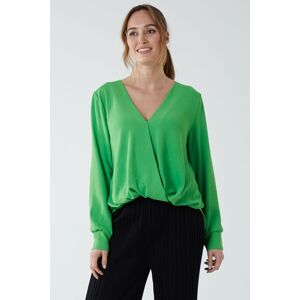 Blue Vanilla Women's Crossover Woven Plain Blouse in Green Size: Small Green S Blue Vanilla Women's Crossover Woven Plain Blouse in Green Size: Small Green S