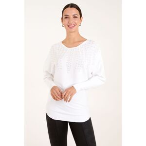 Blue Vanilla Women's Embellished Pearl Knitted Jumper in Ivory Size: Large/XL Ivory L/XL Blue Vanilla Women's Embellished Pearl Knitted Jumper in Ivory Size: Large/XL Ivory L/XL