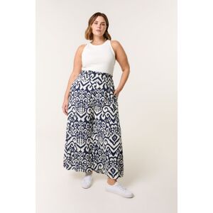 Blue Vanilla Women's Navy Curve Abstract Printed Wide Leg Trousers Size: 22-24 Navy 22-24 Blue Vanilla Women's Navy Curve Abstract Printed Wide Leg Trousers Size: 22-24 Navy 22-24