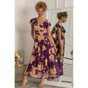 Jolie Moi Women's Piper Dip Hem Mesh Maxi Dress in Dark Mauve Size: 8 Dark Mauve 8 Jolie Moi Women's Piper Dip Hem Mesh Maxi Dress in Dark Mauve Size: 8 Dark Mauve 8