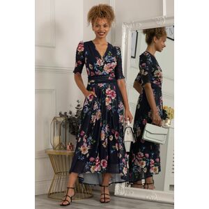Jolie Moi Women's Haizley Floral Print Mesh Maxi Dress in Navy Size: 10 Navy 10 Jolie Moi Women's Haizley Floral Print Mesh Maxi Dress in Navy Size: 10 Navy 10