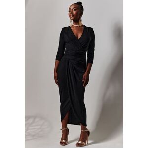 Jolie Moi Women's Wrap Sparkly Maxi Bodycon Dress in Black Size: 8 Black 8 Jolie Moi Women's Wrap Sparkly Maxi Bodycon Dress in Black Size: 8 Black 8