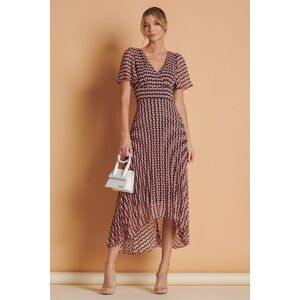 Jolie Moi Pink Abstract Midi Dress - Dress Jolie Moi Pink Abstract Midi Dress - Dress