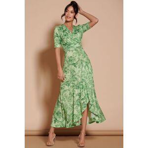 Jolie Moi Women's Ruffle Hem Jersey Maxi Dress in Green Size: 8 Green 8 Jolie Moi Women's Ruffle Hem Jersey Maxi Dress in Green Size: 8 Green 8