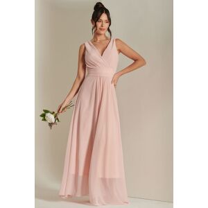 Jolie Moi Women's Wrap Bodice Chiffon Maxi Dress in Pale Pink Size: 12 Pale Pink 12 Jolie Moi Women's Wrap Bodice Chiffon Maxi Dress in Pale Pink Size: 12 Pale Pink 12