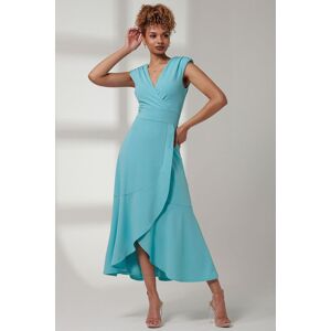 Jolie Moi Women's Preslie Wrap Frill Hem Maxi Dress in Turquoise Size: 10 Turquoise 10 Jolie Moi Women's Preslie Wrap Frill Hem Maxi Dress in Turquoise Size: 10 Turquoise 10