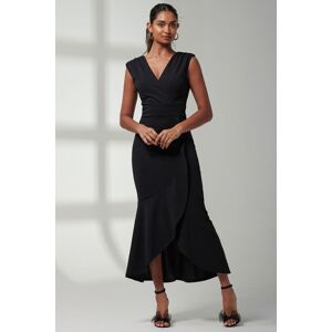 Jolie Moi Women's Mabruka Frill Fishtail Maxi Dress in Black Size: 12 Black 12 Jolie Moi Women's Mabruka Frill Fishtail Maxi Dress in Black Size: 12 Black 12