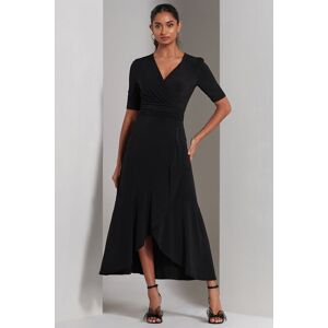 Jolie Moi Women's Olana Jersey Frill Hem Maxi Dress in Black Size: 12 Black 12 Jolie Moi Women's Olana Jersey Frill Hem Maxi Dress in Black Size: 12 Black 12