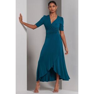 Jolie Moi Women's Olana Jersey Frill Hem Maxi Dress in Teal Size: 10 Teal 10 Jolie Moi Women's Olana Jersey Frill Hem Maxi Dress in Teal Size: 10 Teal 10