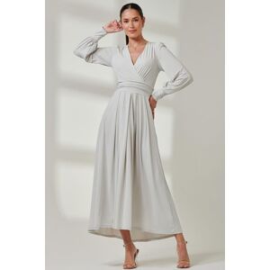Jolie Moi Women's Long Sleeve Super Soft Jersey Maxi Dress in Light Grey Size: 16 Light Grey 16 Jolie Moi Women's Long Sleeve Super Soft Jersey Maxi Dress in Light Grey Size: 16 Light Grey 16