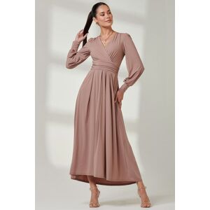 Jolie Moi Women's Long Sleeve Super Soft Jersey Maxi Dress in Taupe Size: 18 Taupe 18 Jolie Moi Women's Long Sleeve Super Soft Jersey Maxi Dress in Taupe Size: 18 Taupe 18